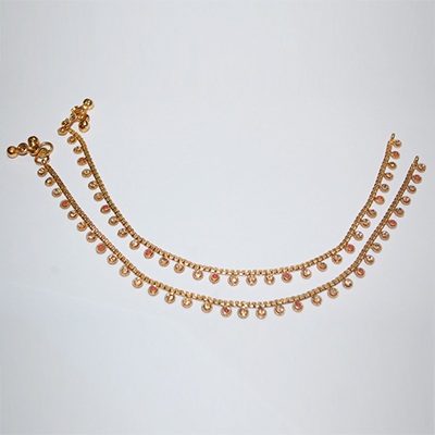 "1gm Fancy Stone Studded Anklets - MGR-1009 - Click here to View more details about this Product